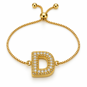 Pulsera ajustable con inicial D