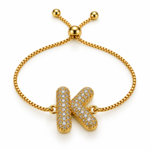 Pulsera ajustable con inicial K