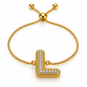 Pulsera ajustable con inicial L