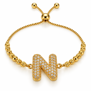 Pulsera ajustable con inicial N