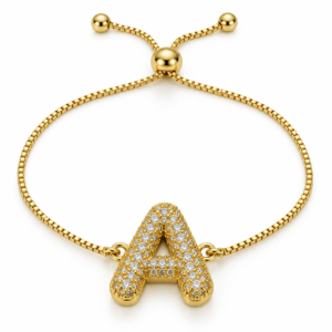 Pulsera ajustable con inicial A