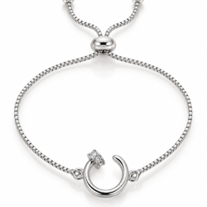 Pulsera plateada con aro abierto