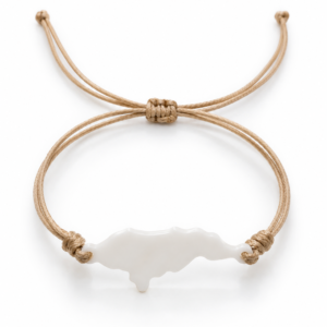 Pulsera beige con mapa blanco