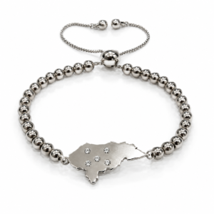 Pulsera plateada con mapa de estrellas
