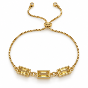 Pulsera dorada con tres rectángulos amarillos