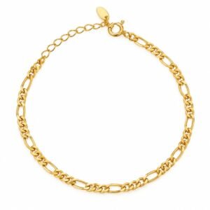 Pulsera dorada de eslabones estilo Fígaro