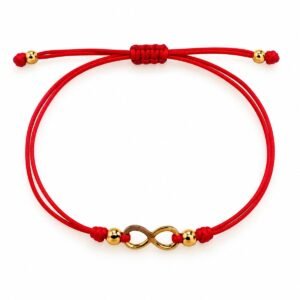 Pulsera roja ajustable con símbolo de infinito