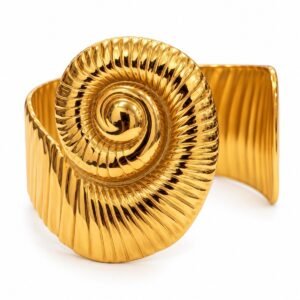 Brazalete dorado con espiral en relieve